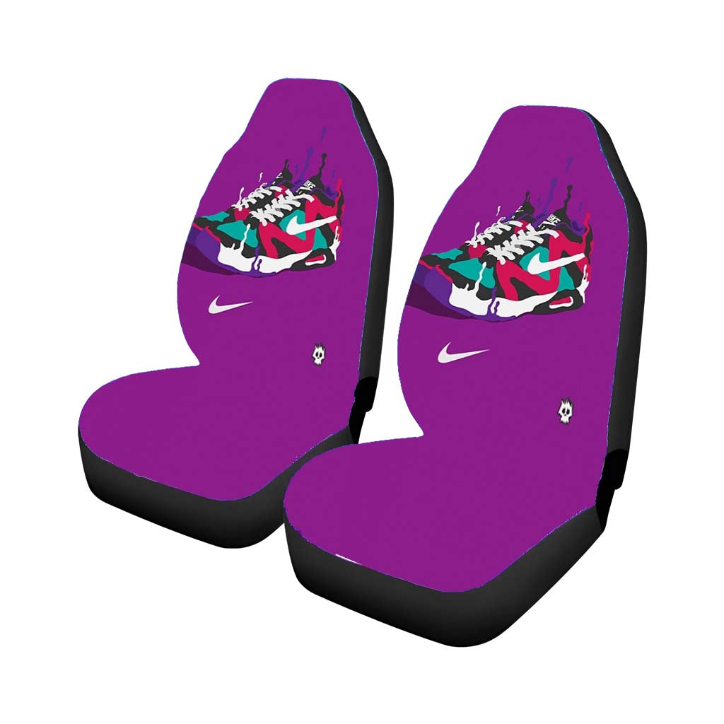 Nike Sneakers Art Sports Brand Purple Car Front Seat Covers