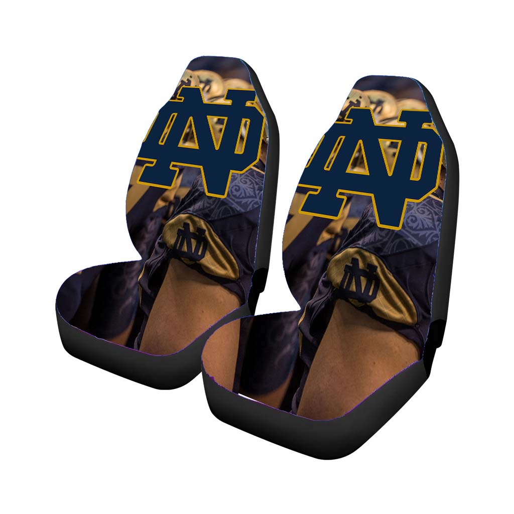 Notre Dame Fighting Irish Helmet With Logo Car Front Seat Covers