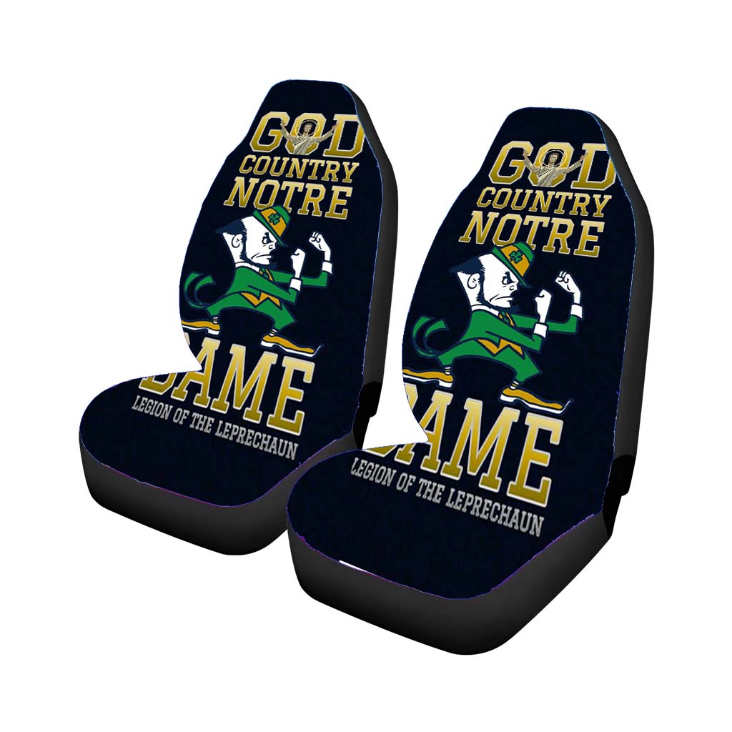 Notre Dame God Country Car Front Seat Covers