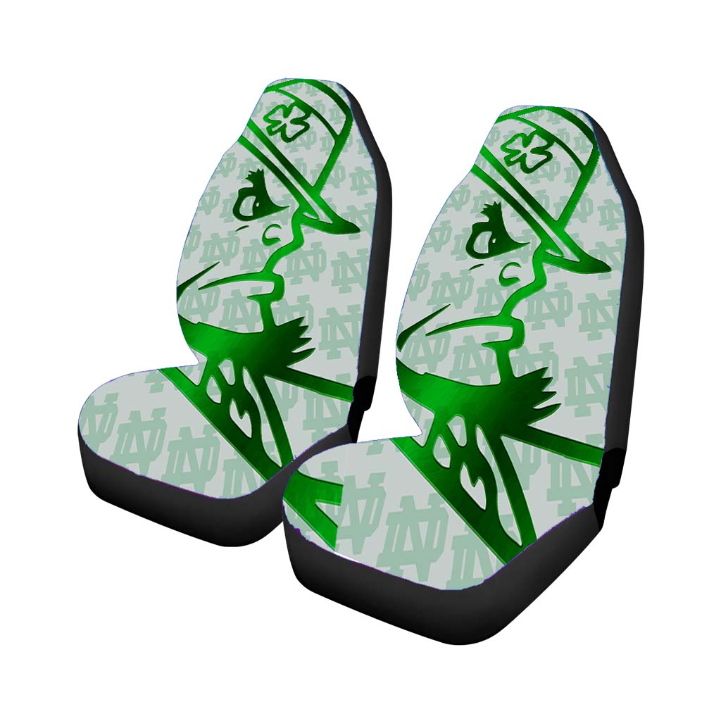 Notre Dame Green Metallic Wallpaper Car Front Seat Covers