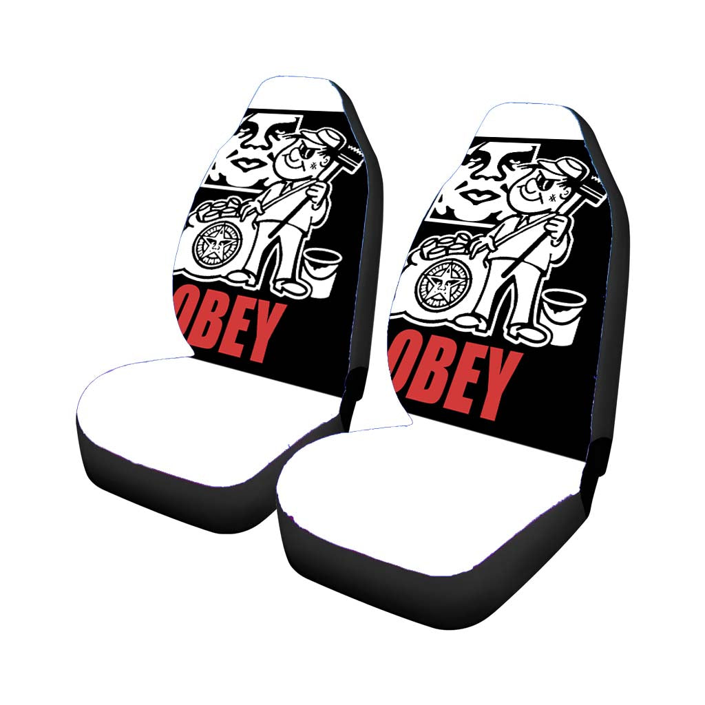 Obey Character Vector Car Front Seat Covers
