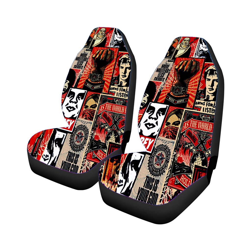 Obey Collage Poster Car Front Seat Covers