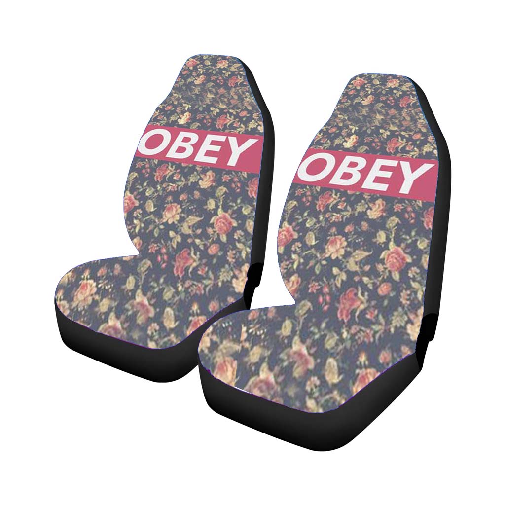 Obey Floral Car Front Seat Covers