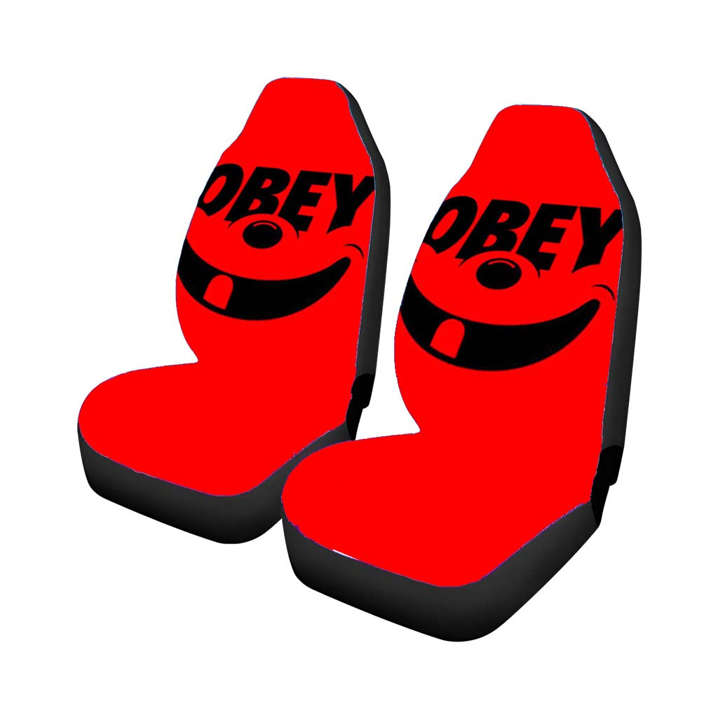 Obey Smile Art Car Front Seat Covers