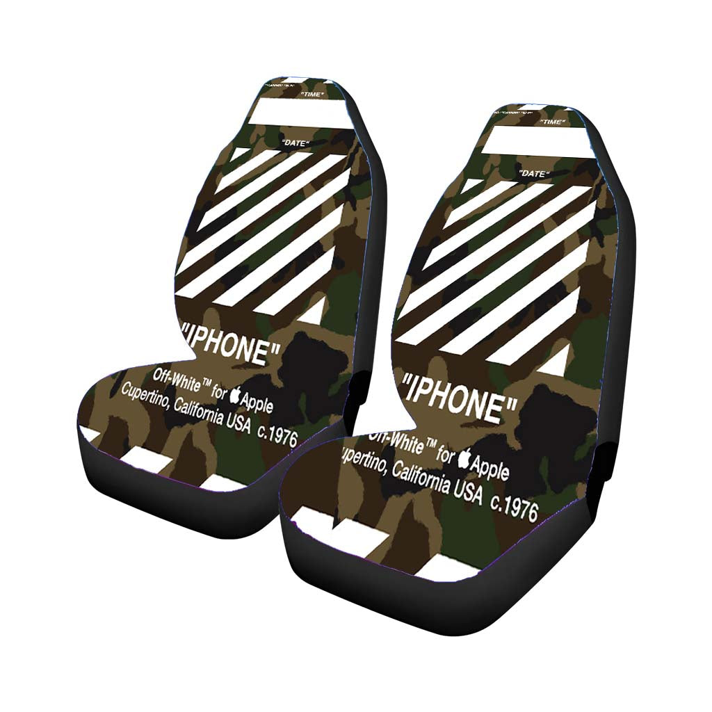 Off White Army 1 Car Front Seat Covers