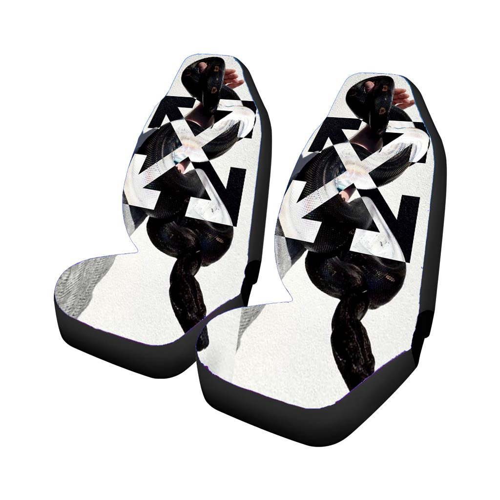 Off White Hand Of Snake Car Front Seat Covers