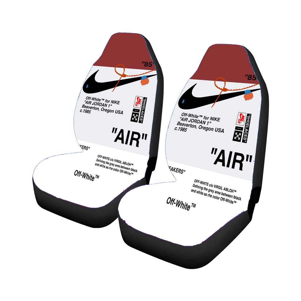 Off White Nike Air Red Car Front Seat Covers