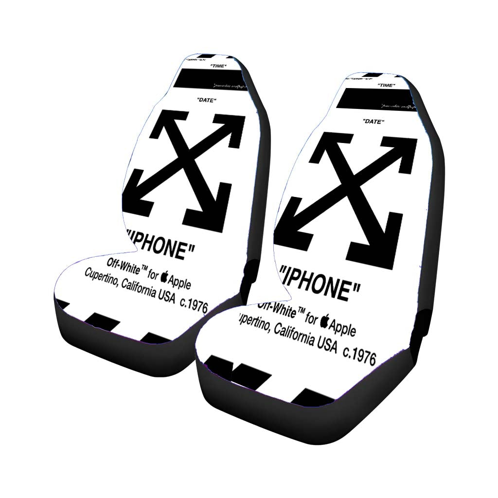 Off White Pure White Car Front Seat Covers