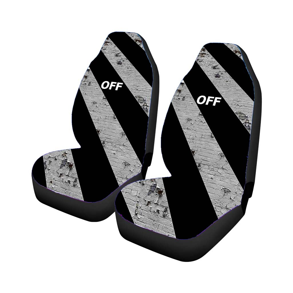 Off White Striped Brick Car Front Seat Covers