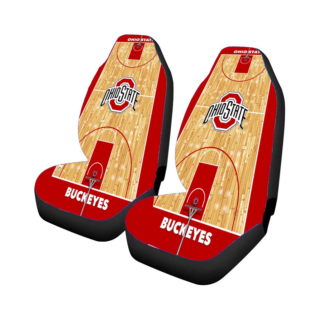 Ohio State Buckeyes Basketball Court Car Front Seat Covers