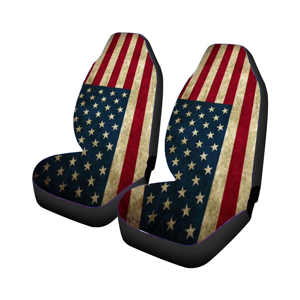 Old American Flag Car Front Seat Covers