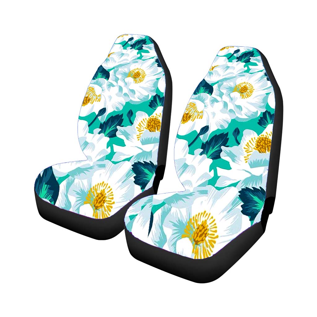 Orchid Flower White Car Front Seat Covers