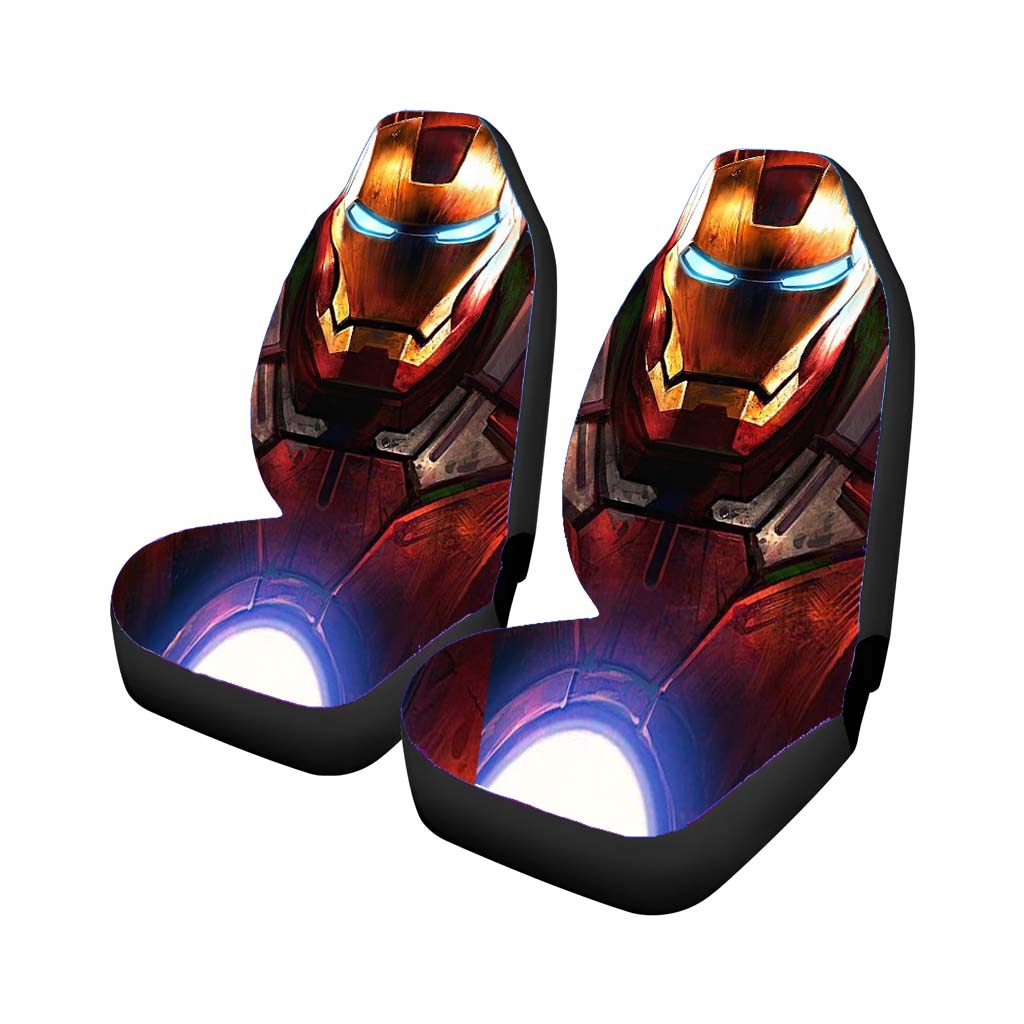 Painting Iron Man Car Front Seat Covers