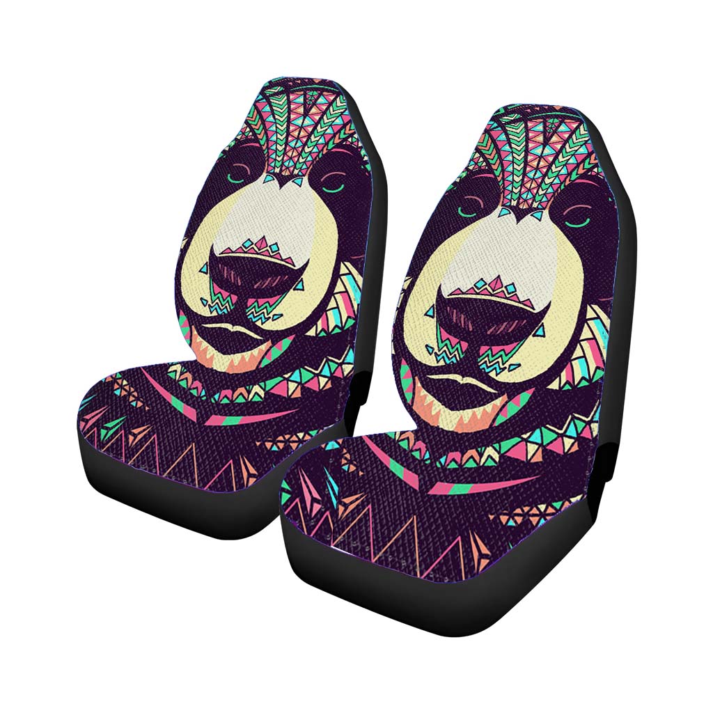 Panda Aztec Pattern Car Front Seat Covers