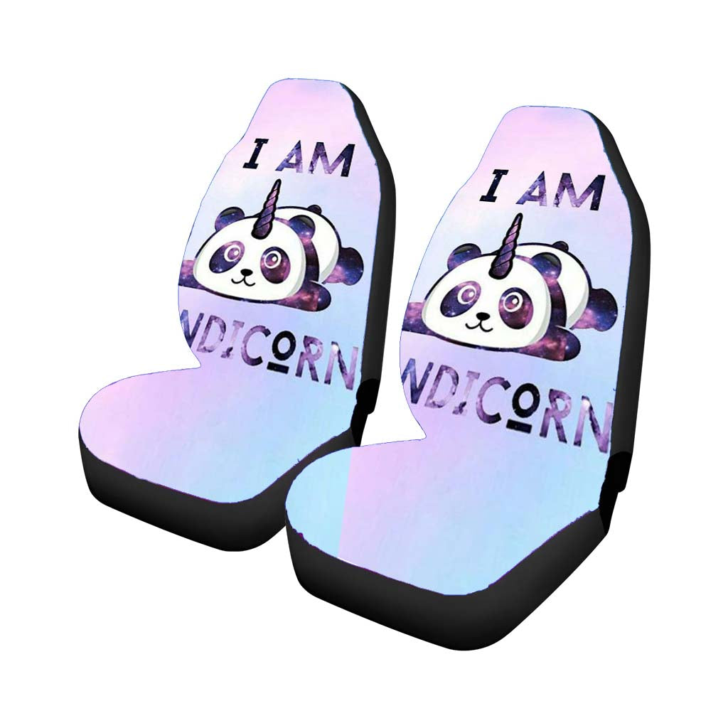 Panda Unicorn Cute Funny Glowing Car Front Seat Covers