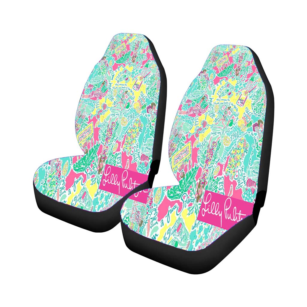 Pastel Summer Lilly Pulitzer Car Front Seat Covers