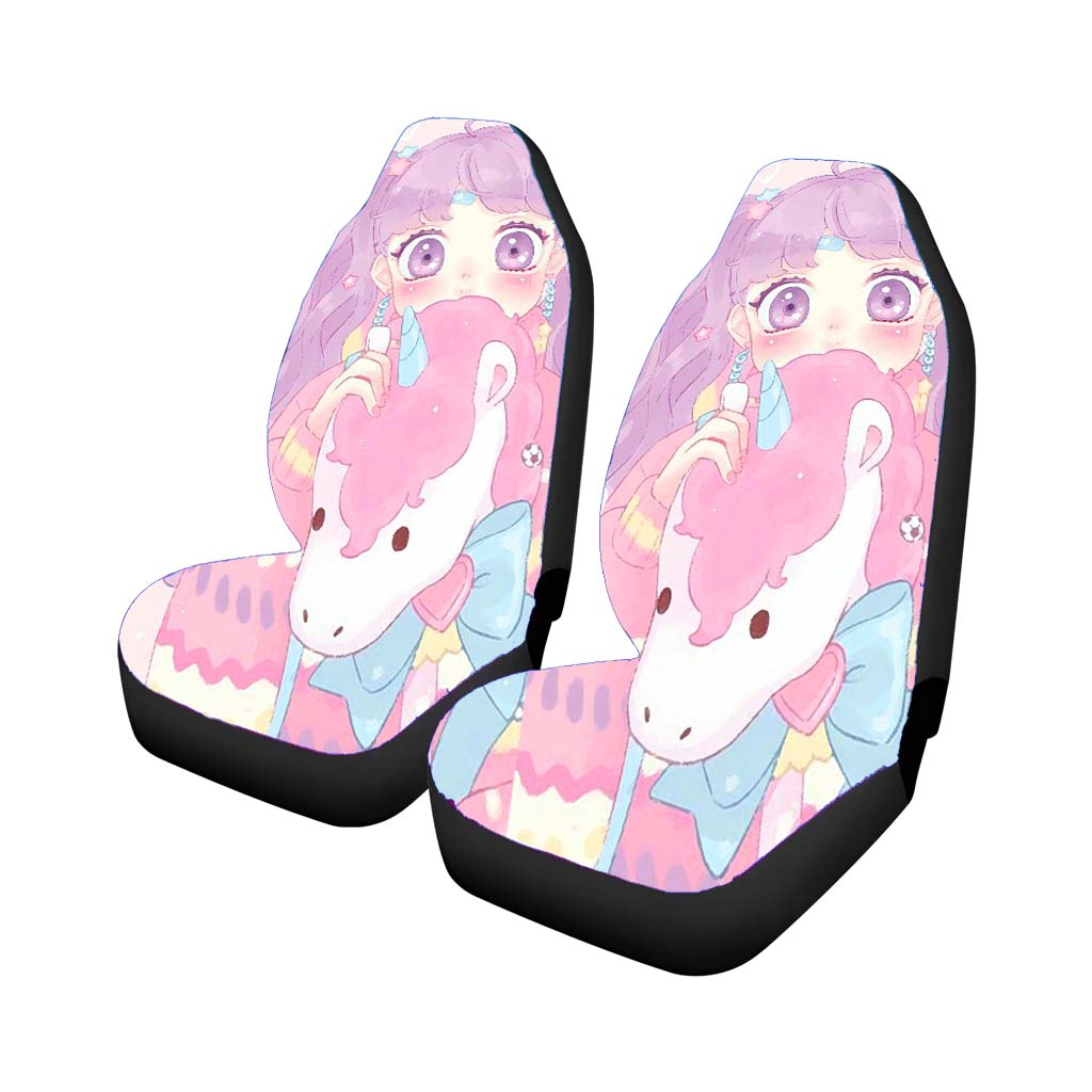 Pastel Unicorn Car Front Seat Covers