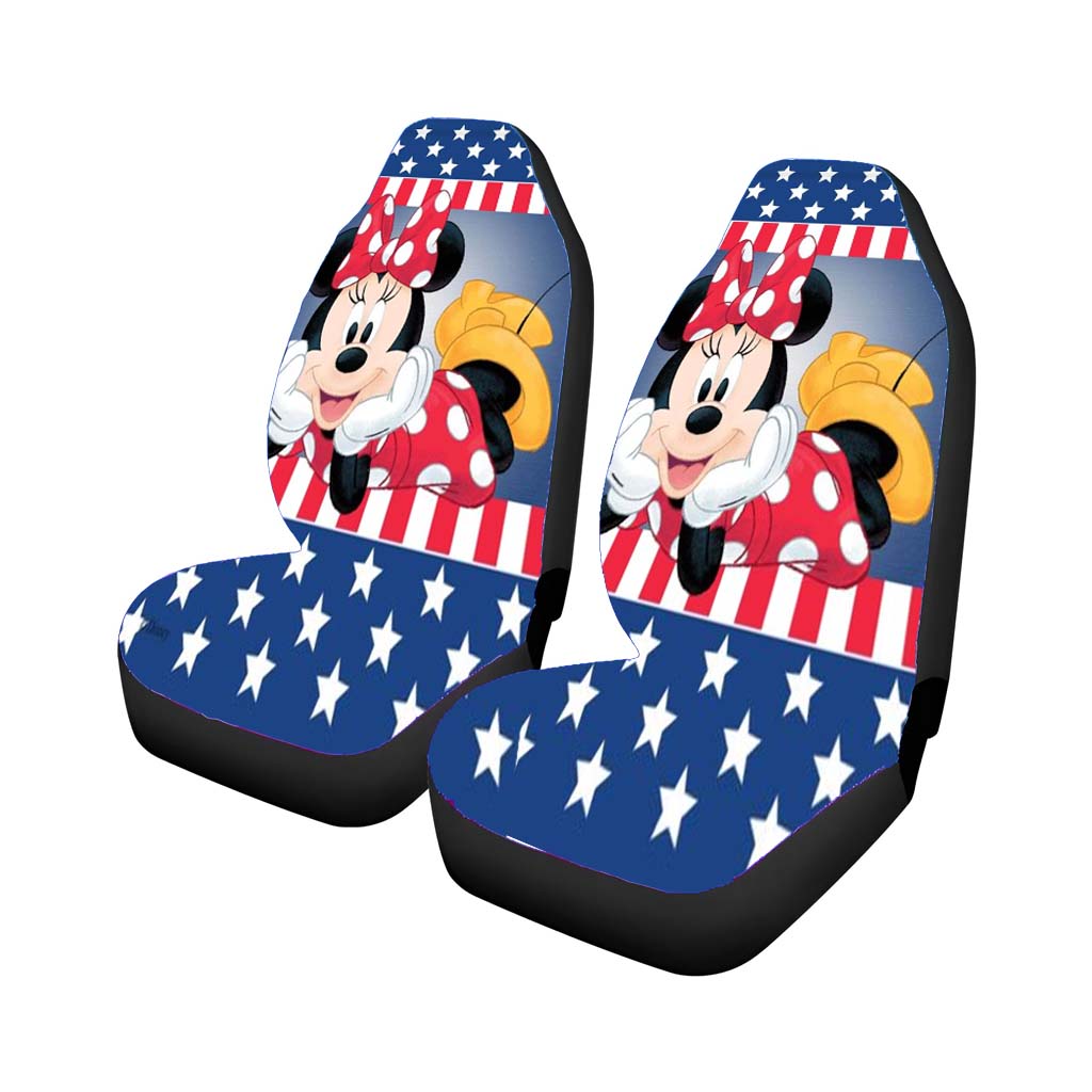 Patriotic Minnie Car Front Seat Covers
