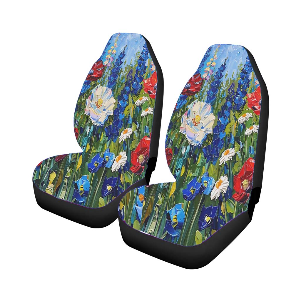 Patriotic Wildflowers 4Th Of July Car Front Seat Covers