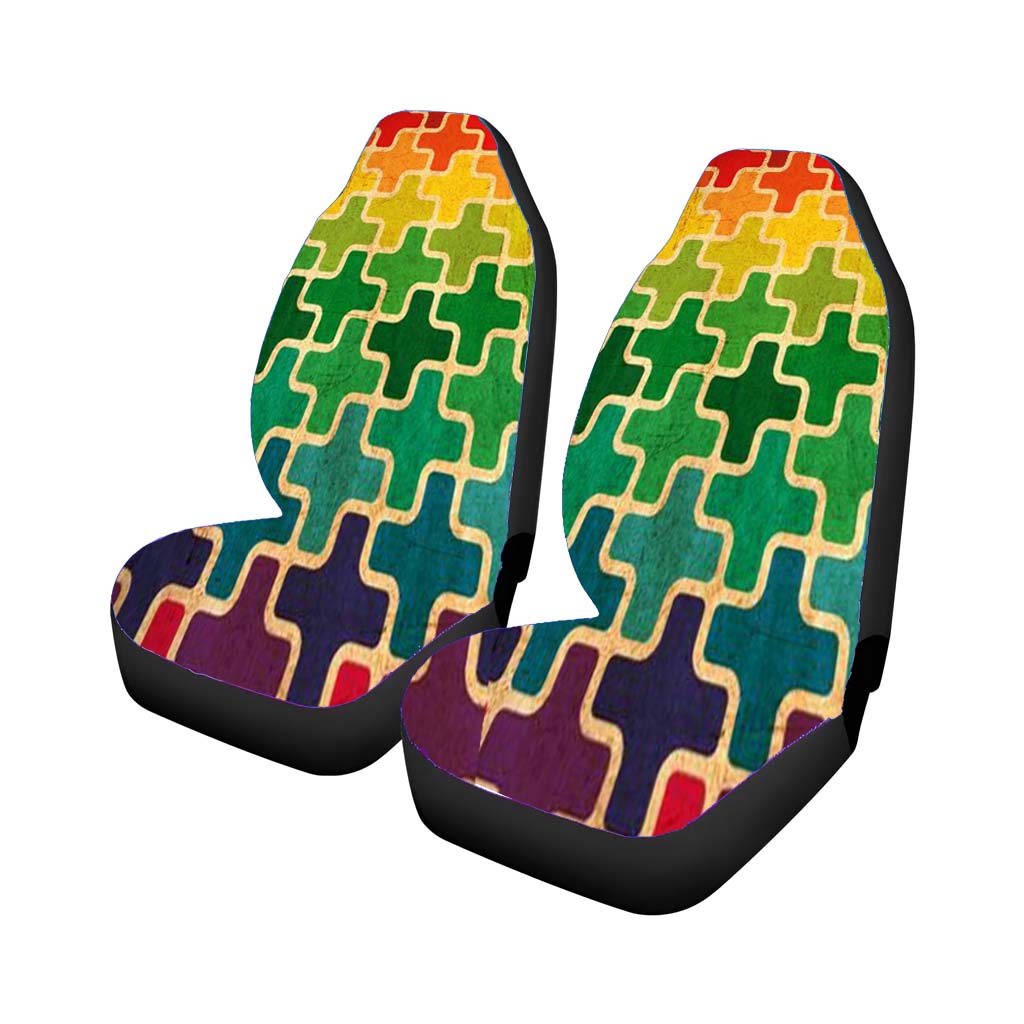 Pattern Colorfull Smile Car Front Seat Covers