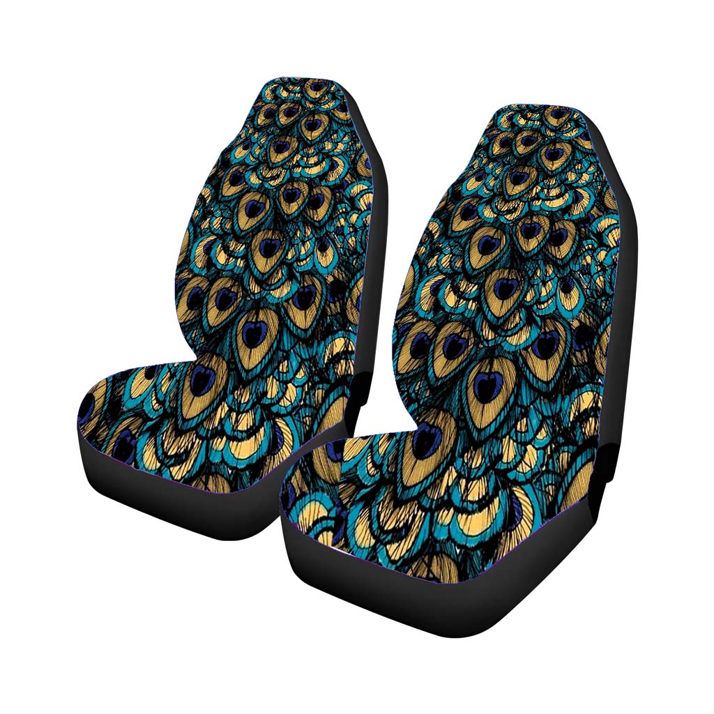 Peacock Pattern Car Front Seat Covers