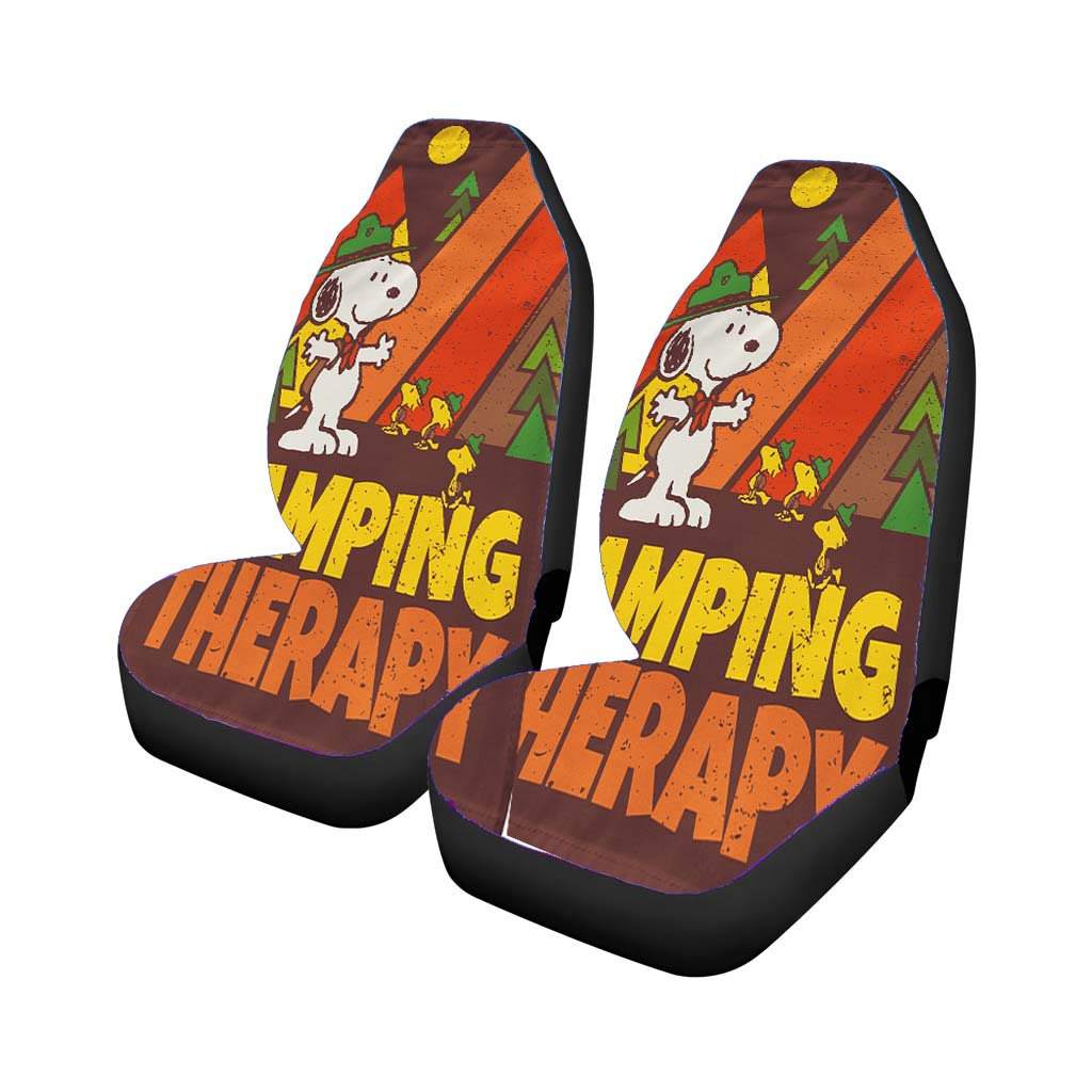 Peanuts Camping Therapy Snoopy Car Front Seat Covers