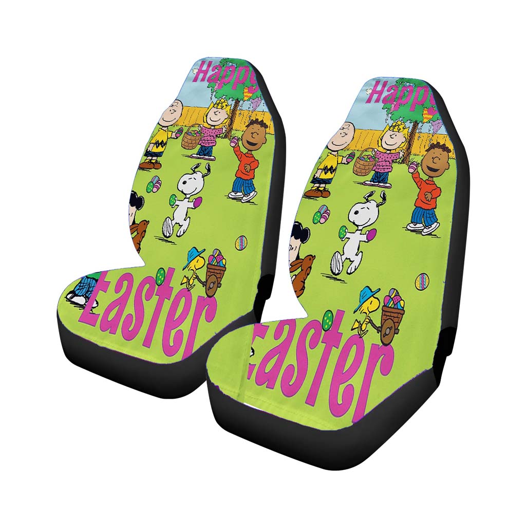 Peanuts Charlie Brown And Snoopy Easter Car Front Seat Covers
