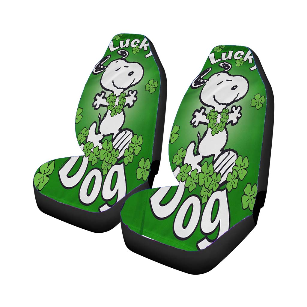 Peanuts Clover Dancing Snoopy Car Front Seat Covers