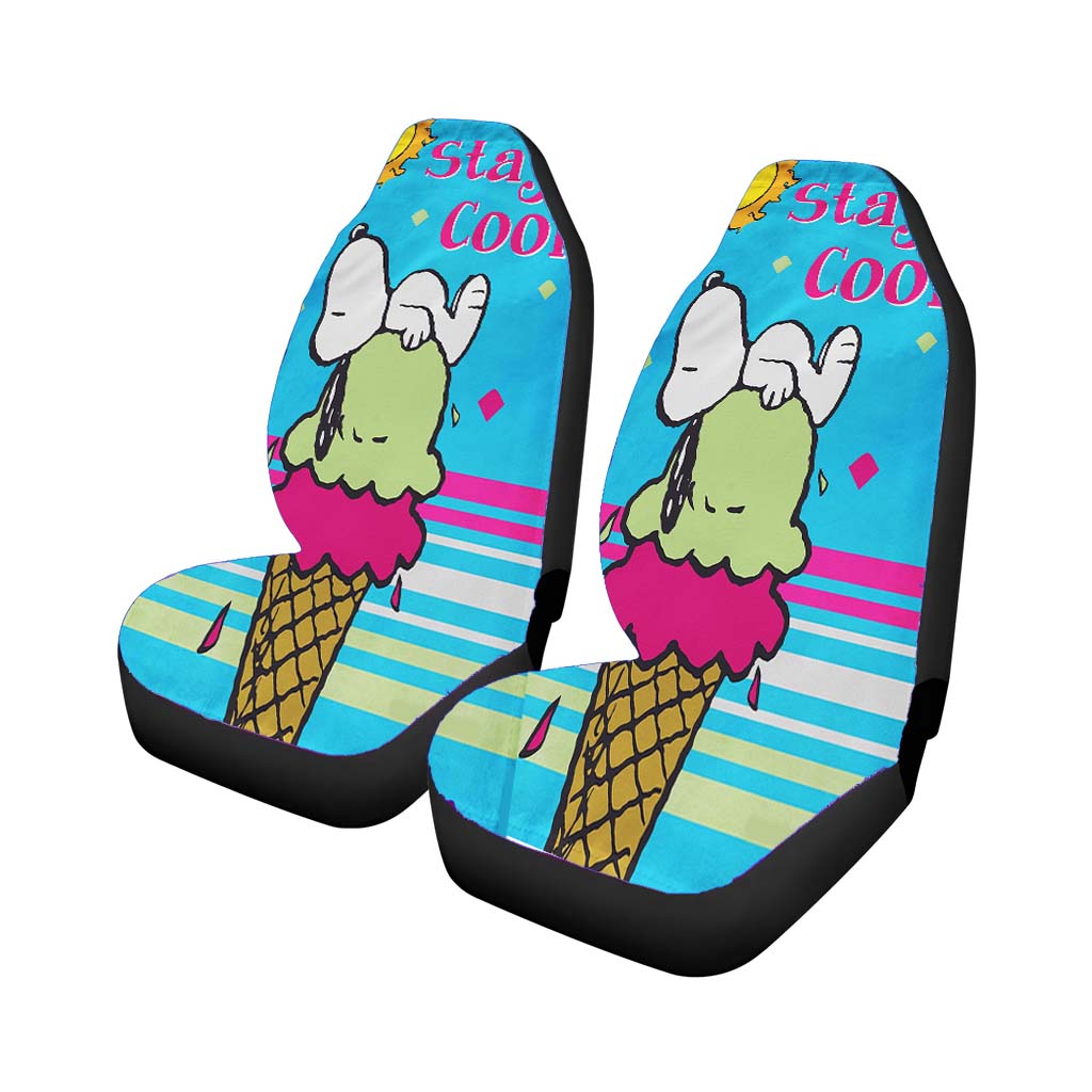 Peanuts Double Scoop Snoopy Car Front Seat Covers