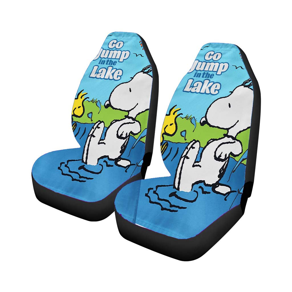 Peanuts Go Jump In The Lake Snoopy Car Front Seat Covers