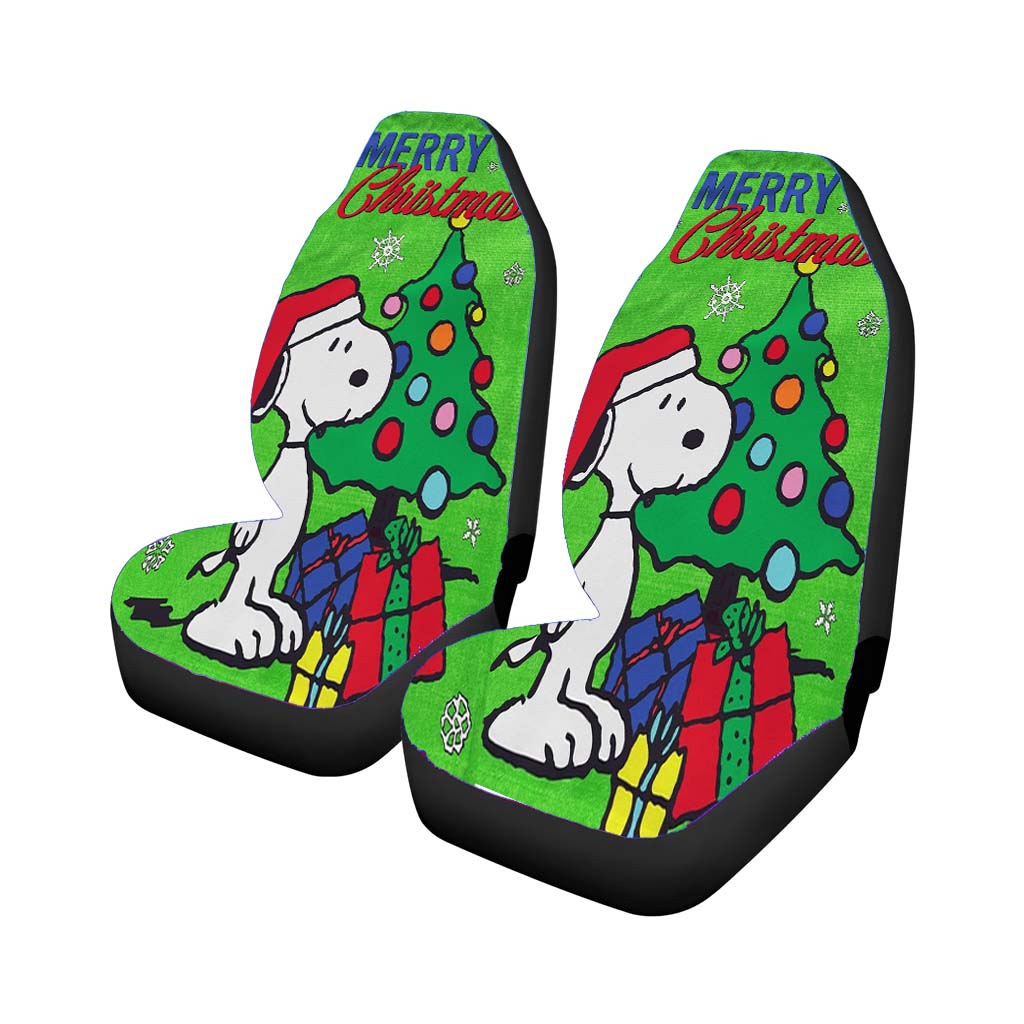 Peanuts Merry Christmas Snoopy Car Front Seat Covers