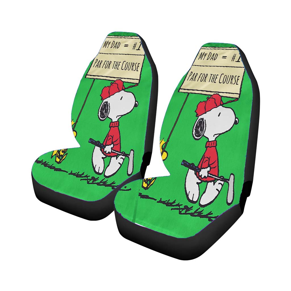 Peanuts Par For The Course Car Front Seat Covers