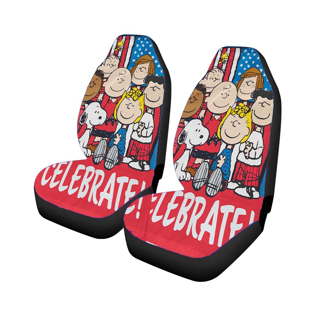 Peanuts Patriotic Celebrate Car Front Seat Covers