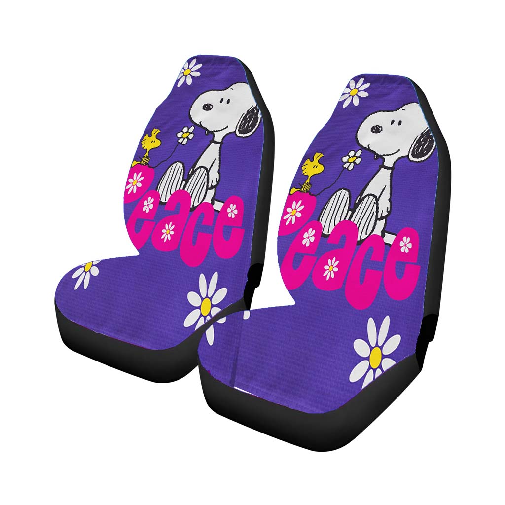 Peanuts Peace Snoopy Car Front Seat Covers