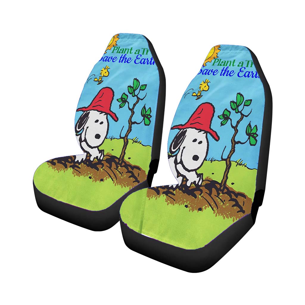 Peanuts Plant A Tree Car Front Seat Covers