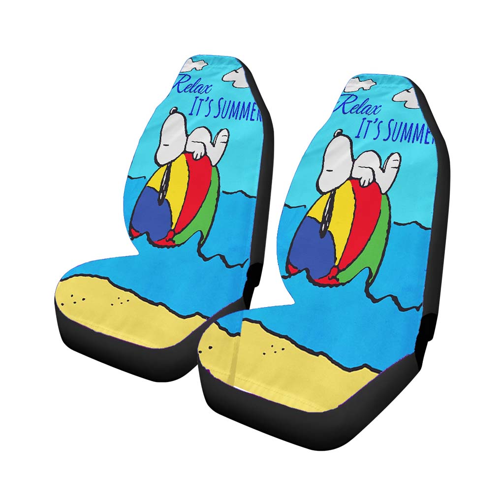 Peanuts Relax, It'S Summer Snoopy Car Front Seat Covers