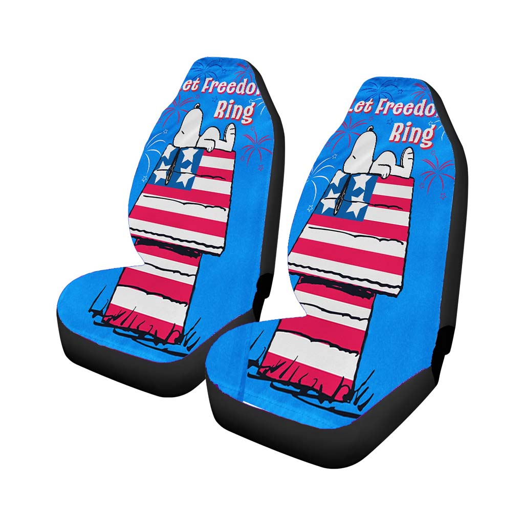 Peanuts Stars & Stripes Doghouse Car Front Seat Covers