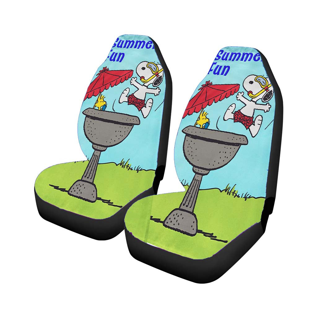 Peanuts Summer Fun Snoopy & Woodstock Car Front Seat Covers