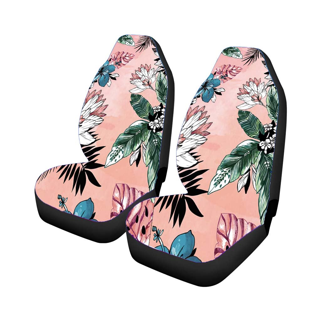 Pink Beach Flower Car Front Seat Covers