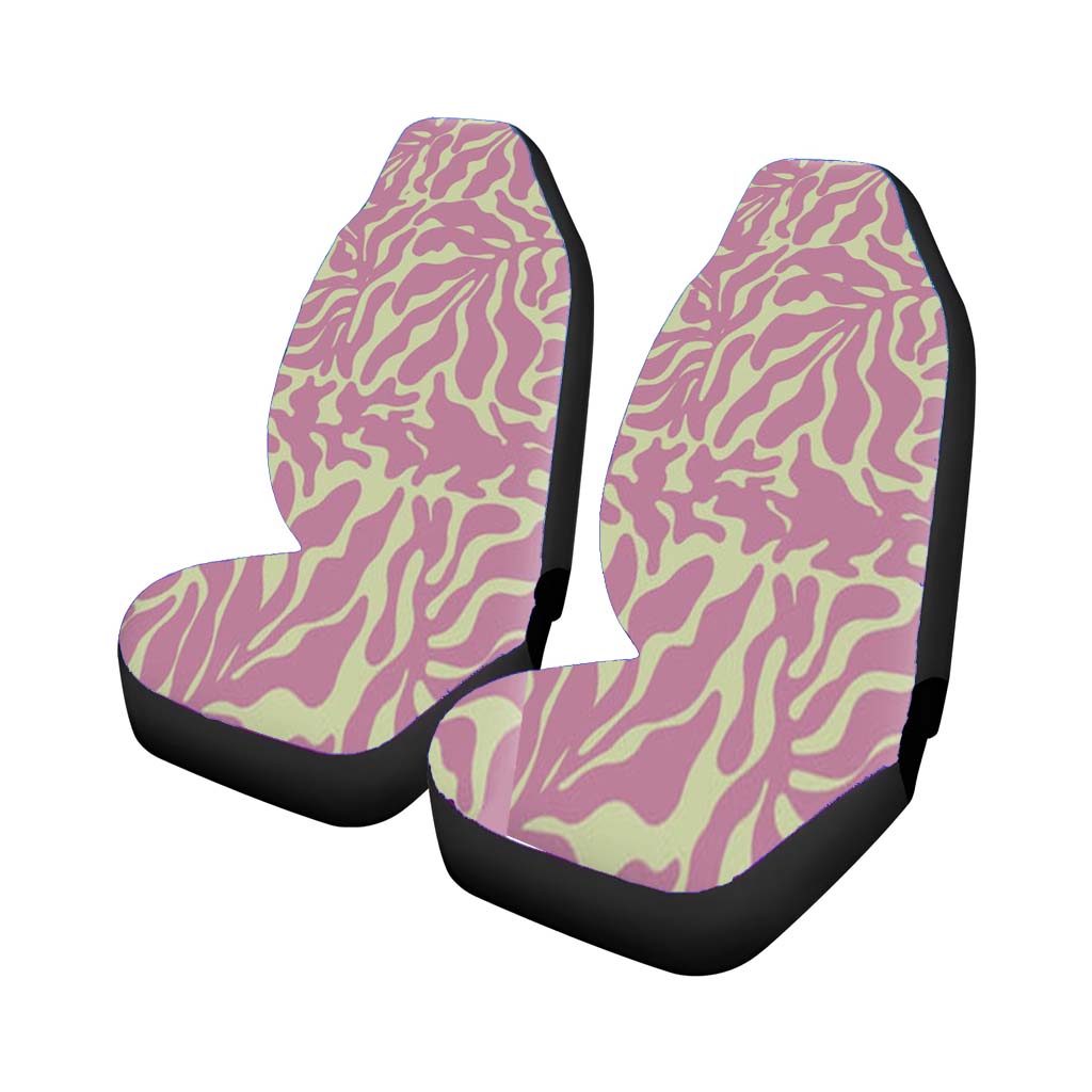 Pink Leaves - Foliage Car Front Seat Covers