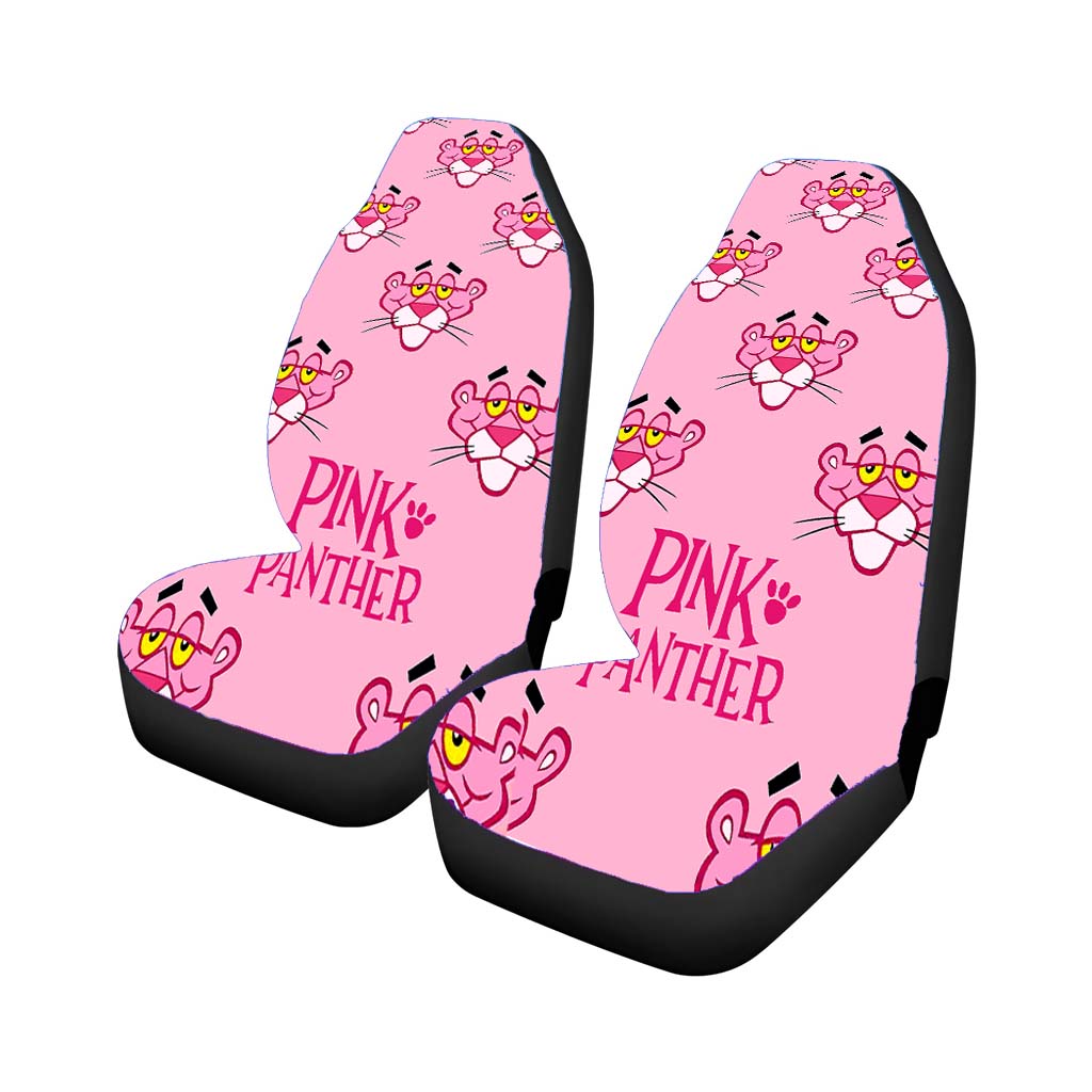 Pink Panther Pattern Face Car Front Seat Covers