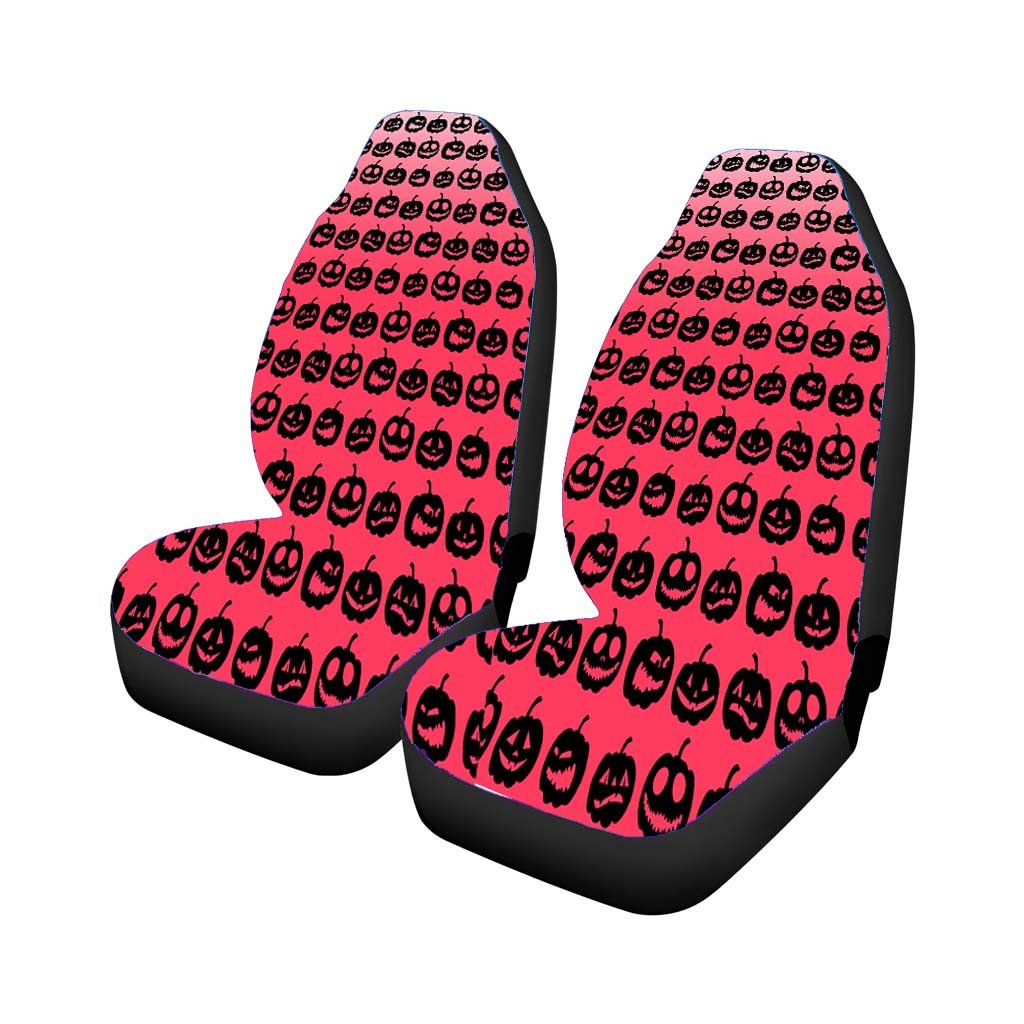 Pink Pumpkins Pattern Silhouette Collections Car Front Seat Covers