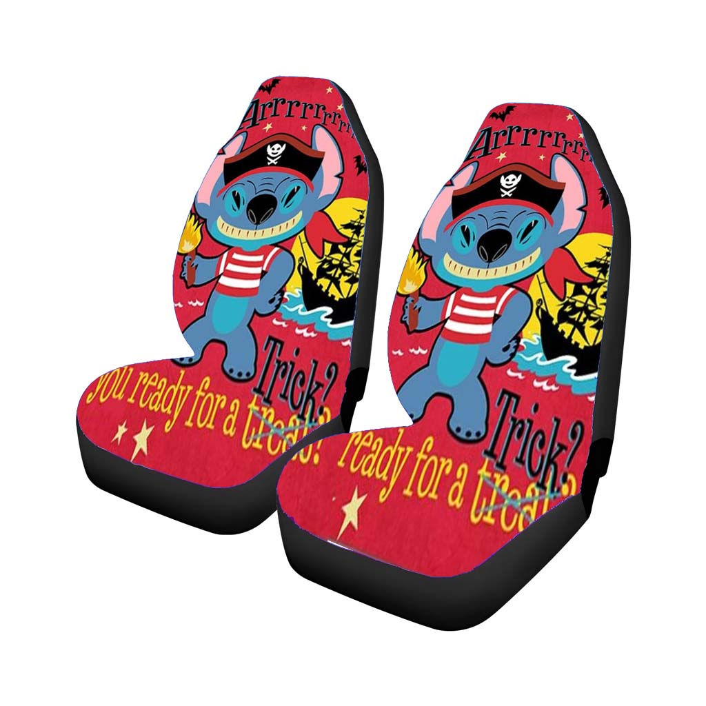 Pirate Stitch Halloween Car Front Seat Covers