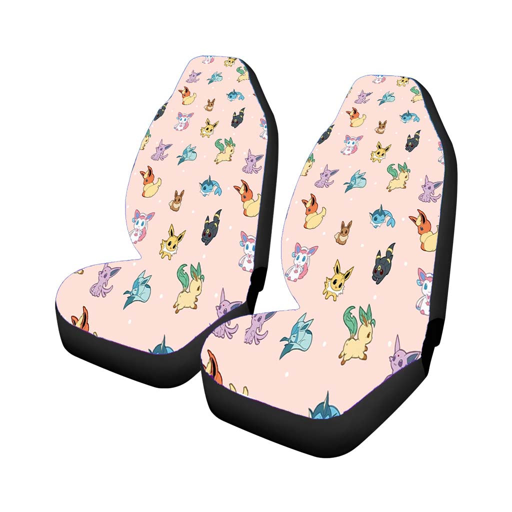 Pokemon Eevee Evolution Pattern Car Front Seat Covers