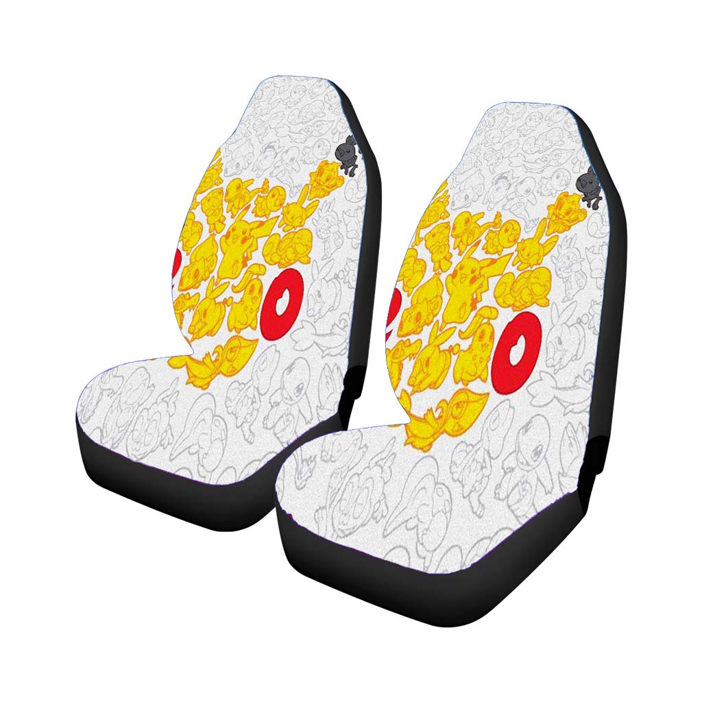 Pokemon Yellow Pikachu Pattern Car Front Seat Covers
