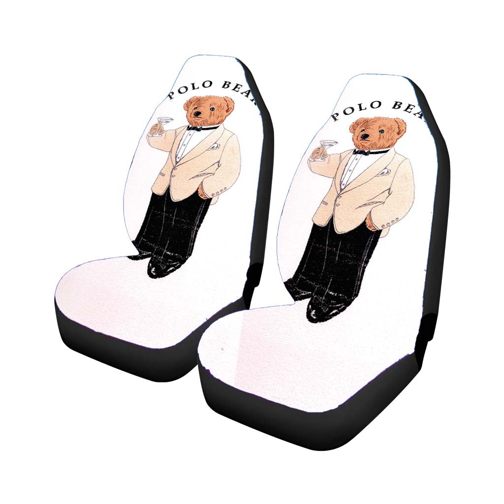 Polo Bear White Suit Car Front Seat Covers