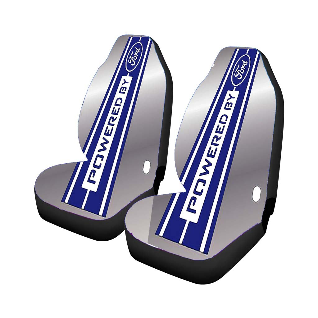 Powered By Ford Line Blue Car Front Seat Covers