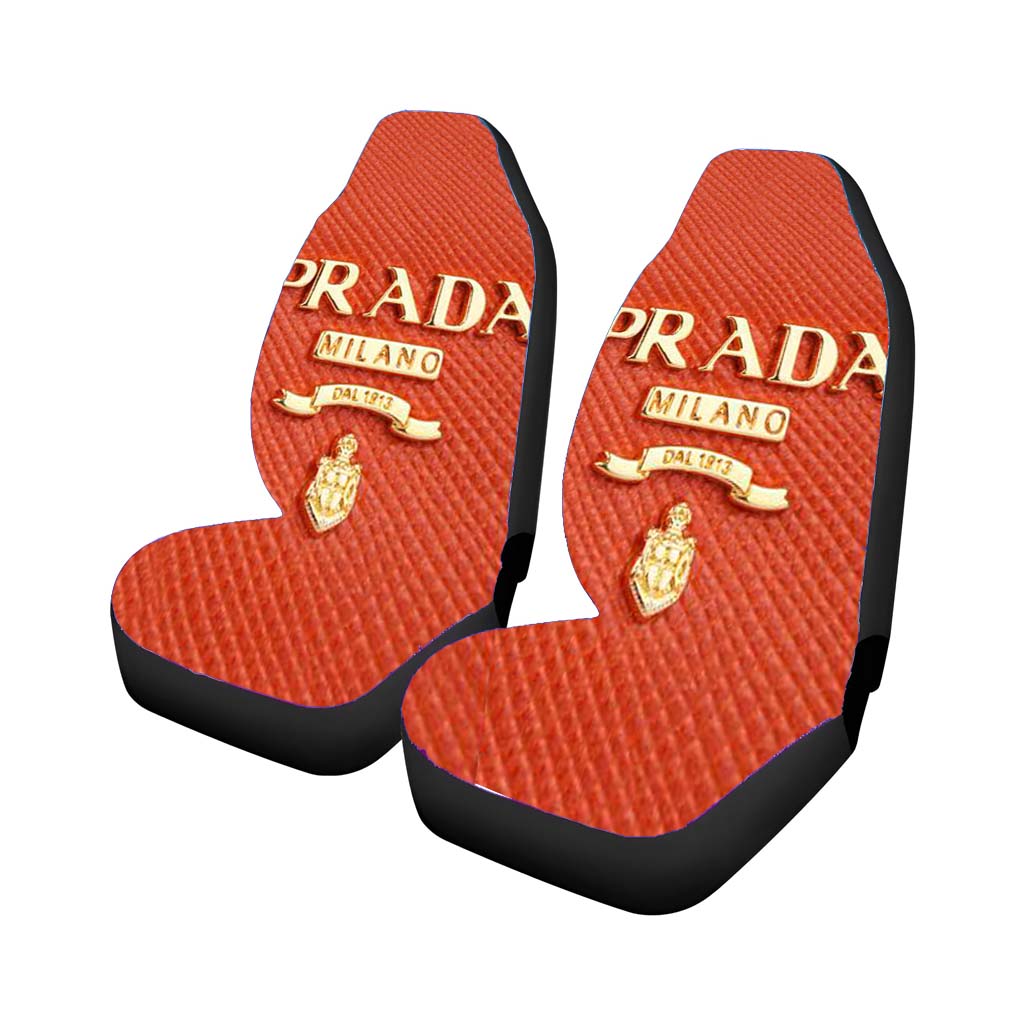 Prada Orange Bag Logo Car Front Seat Covers