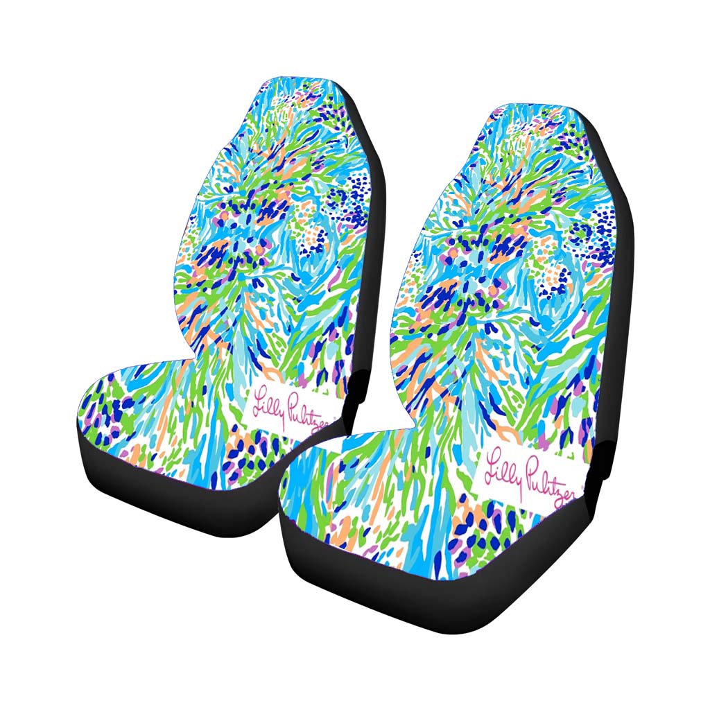 Preppy Lilly Pulitzer Car Front Seat Covers