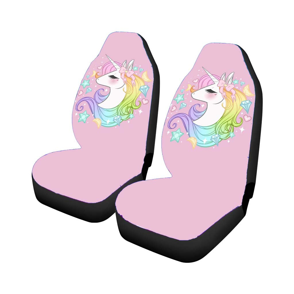 Pretty Unicorn Art Car Front Seat Covers